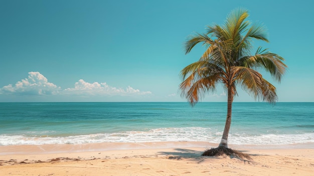 Palm Tree on Sandy Beach