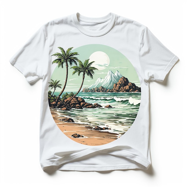 дизайн футболки с изображением пальмы