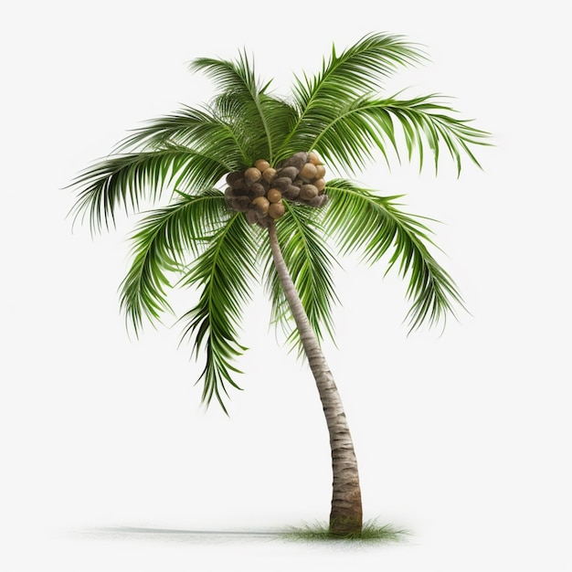 A palm tree with coconuts on it