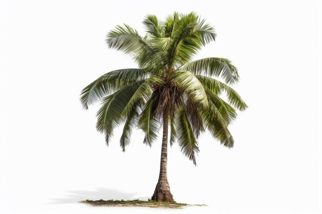 A palm tree with leaves on it