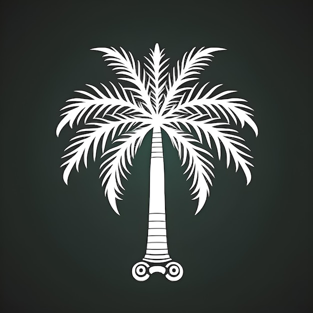 A palm tree with a wheel on it and the word palm on the bottom.