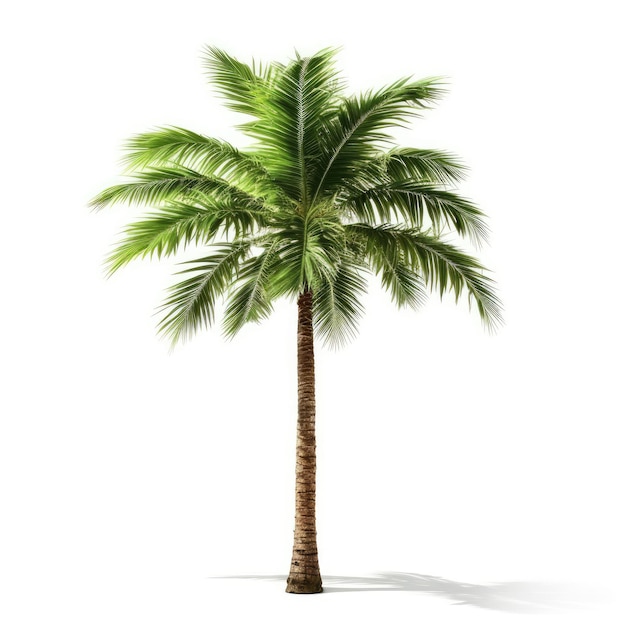 A palm tree with a white background and a white background