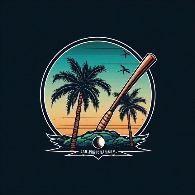 palm trees are on a black background with a palm tree in the middle.