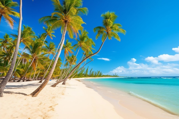 Palm trees on a beach in the bahamas