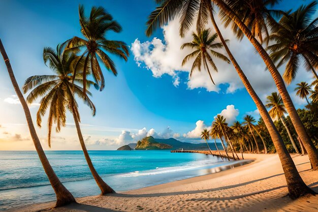 Palm trees on a beach in the philippines