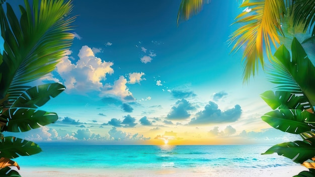 Palm trees on the beach wallpaper