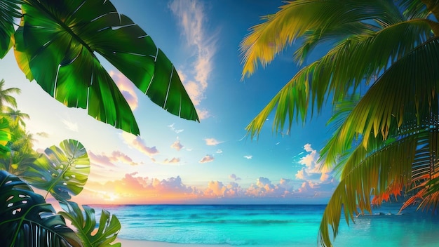 Palm trees on the beach wallpapers