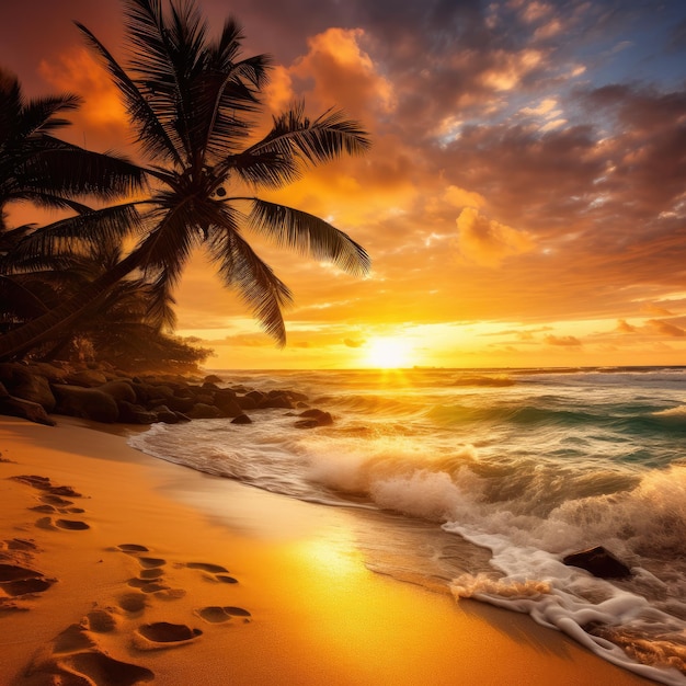 a palm trees on a beach