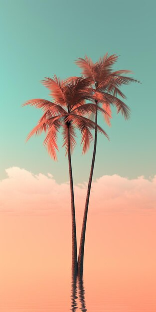 Photo palm trees on the beach