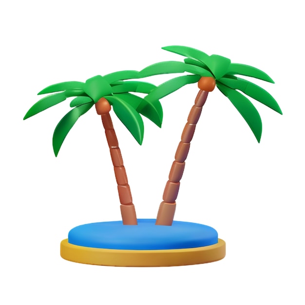 야자수 만화 3d plasticine 예술 개체