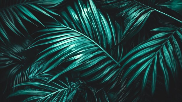 Palm trees green natural background generative ai