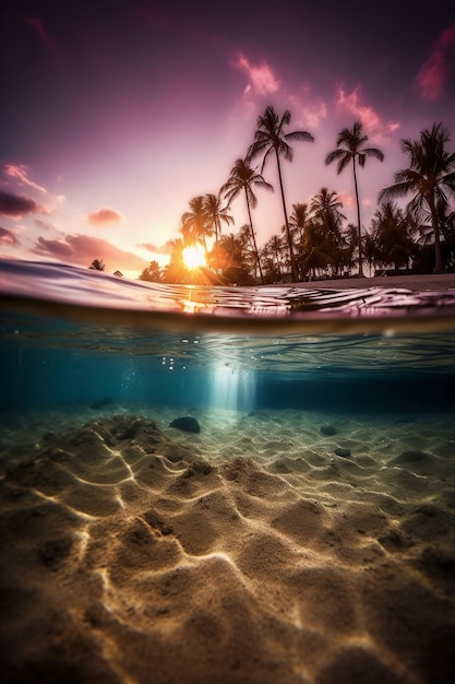 Palm trees and the ocean wallpaper