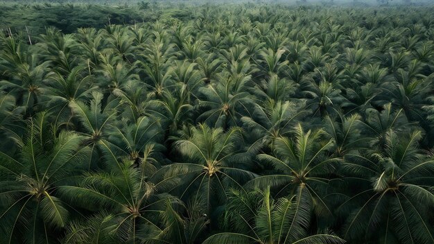 Photo palm trees at a palm oil plantation in south east asia