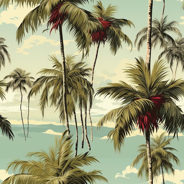 palm trees and sky pattern