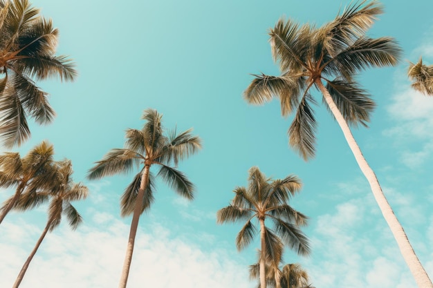 palm trees standing horizontally against the sky