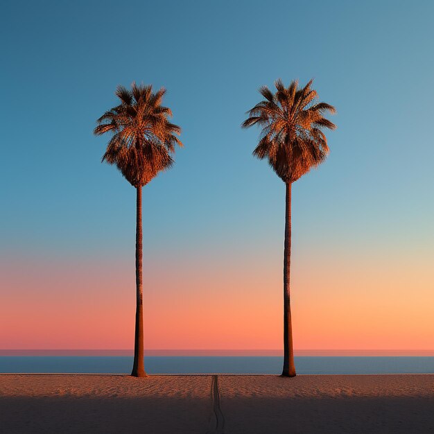 Photo palm trees sunset