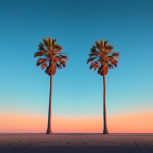 Photo palm trees sunset