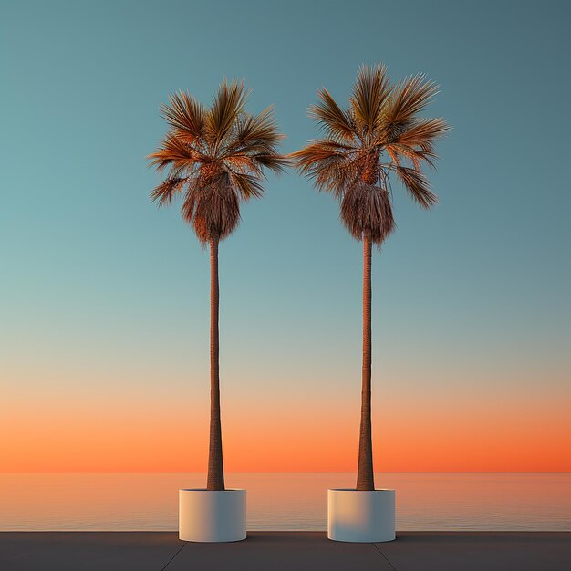 Photo palm trees sunset