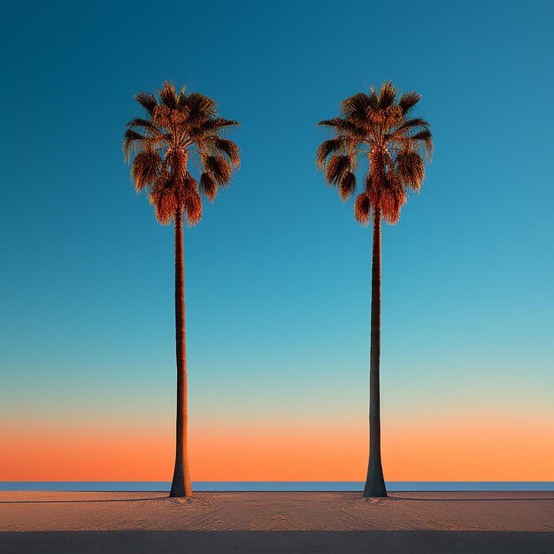 Photo palm trees sunset