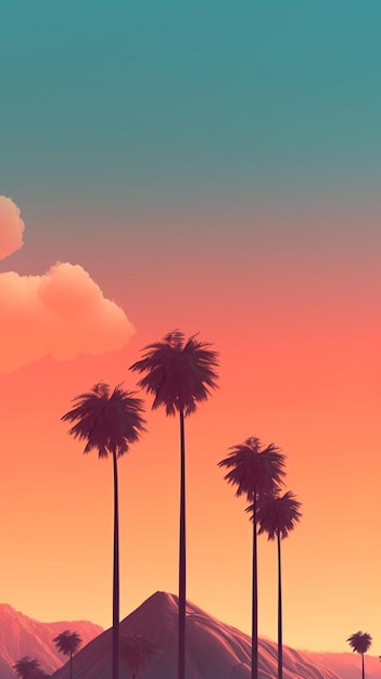 palm trees in the sunset