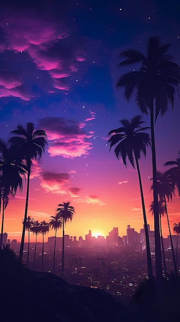 пальмы на закате