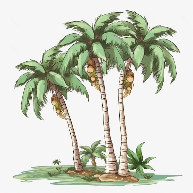 Palm trees on a tropical island