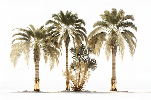 Palm trees with transparent background