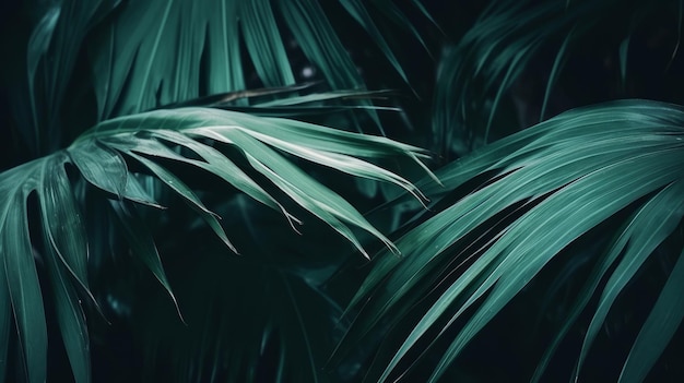 Palmbladeren achtergrond Illustratie AI GenerativexA