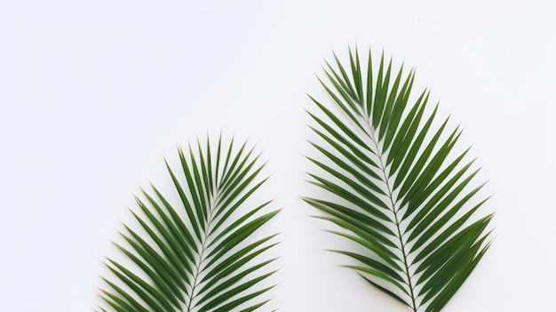 Palmbladeren op een witte achtergrond