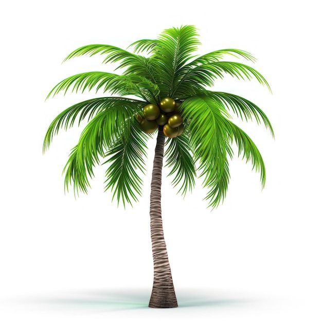 Palmbom op een witte, geïsoleerde achtergrond