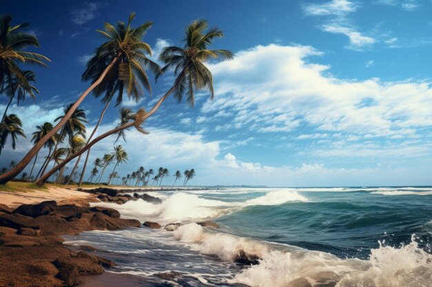 Palmbomen en oceaanbries Tropisch landschap Foto