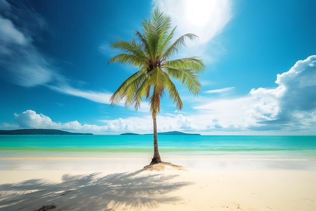 Palmbomen op het zeegebied van de oceaan Ai Generative