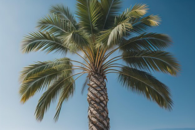 Palmboom op het strand Zomervakantie concept ai generatief