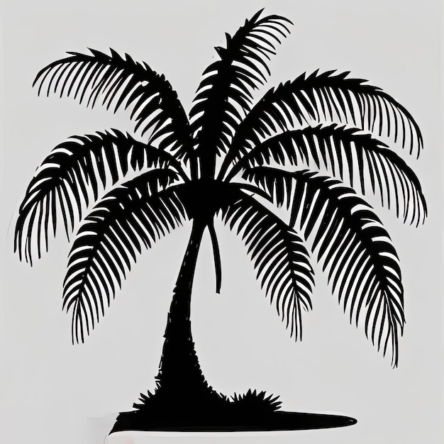 Palmboom silhouet Vector kunst pictogrammen en afbeeldingen witte achtergrondgeluid