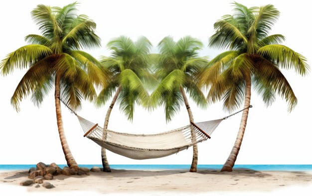 Photo palmfringed beach paradise on white background