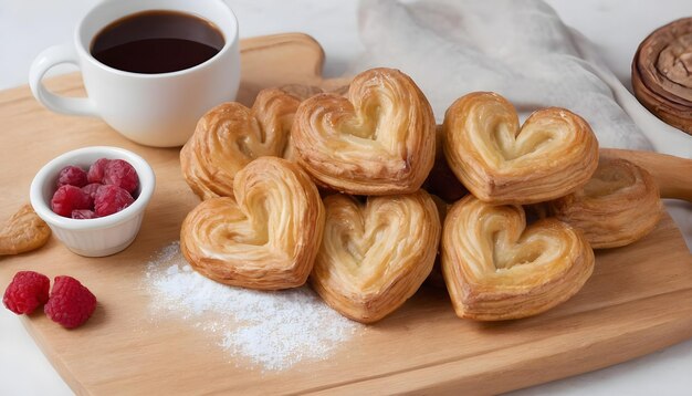 Photo palmier puff pastry on white background