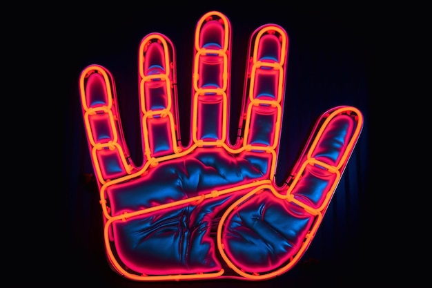 Photo palmistry neon prediction of the future