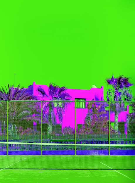 Palms tropical location. Minimal fashion travel art. Canary island