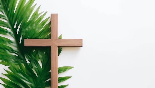 Foto palmsondag pasen houten kruis heilige week