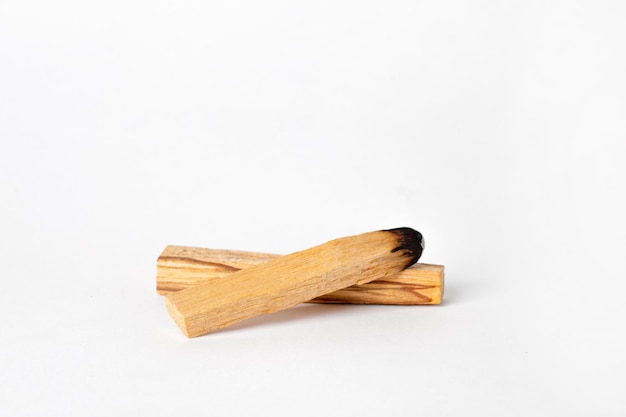 Palo santo bars closeup and copy space ritual cleansing with sacred ibiocai meditation aromatherapy