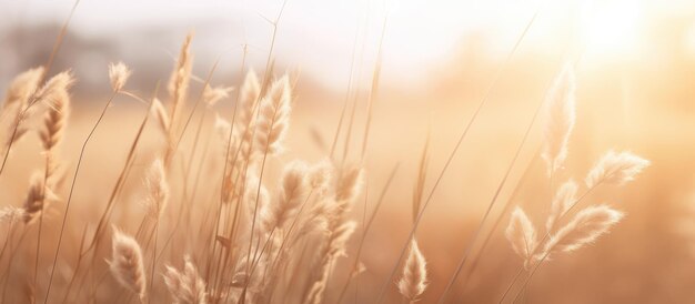 pampas grass in a field in the sun banner