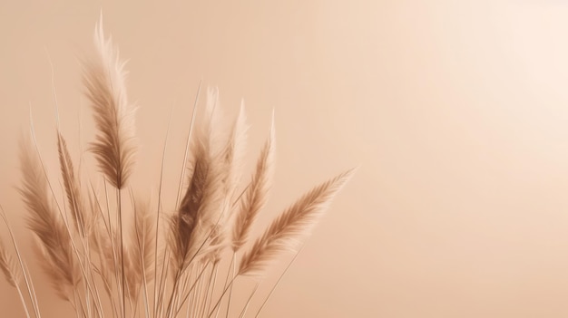 Pampas grass minimalist background Illustration AI GenerativexA