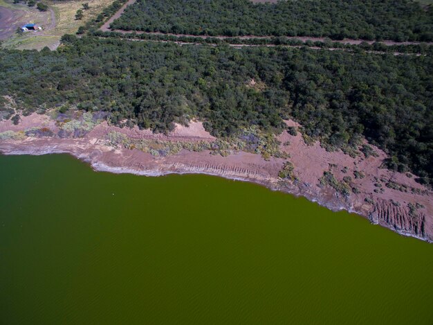 Photo pampas lagoon aerial view la pampa province patagonia argentina