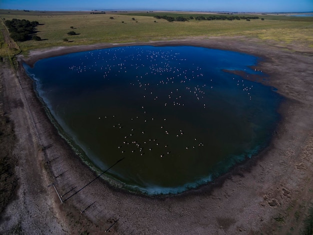 Photo pampas lagoon aerial view la pampa province patagonia argentina