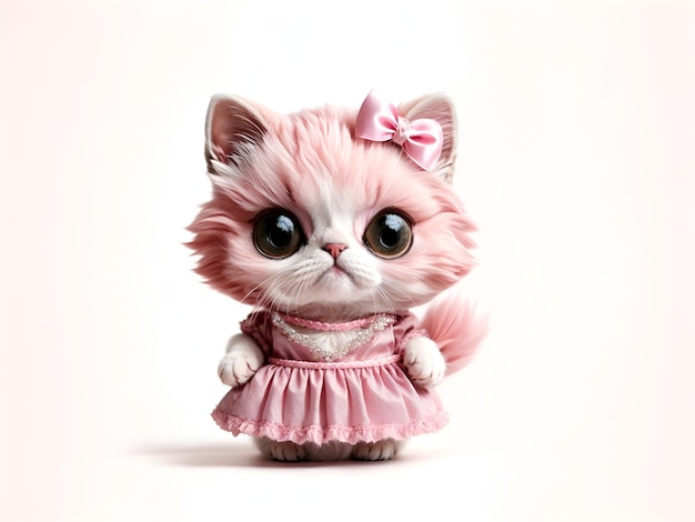 a pampered pink cat with an innocent and sweet face