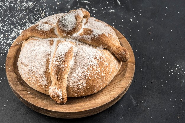 Pan de muerto zwarte achtergrond