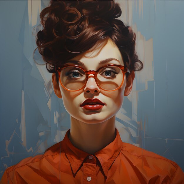 Pan Feature Art of woman wearing glasses