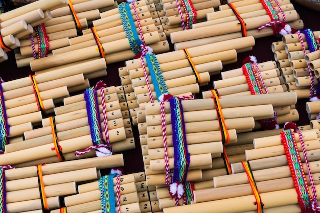 Pan flute on a street market