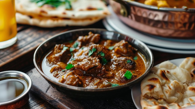 Photo a pan of food with a pan of food on it