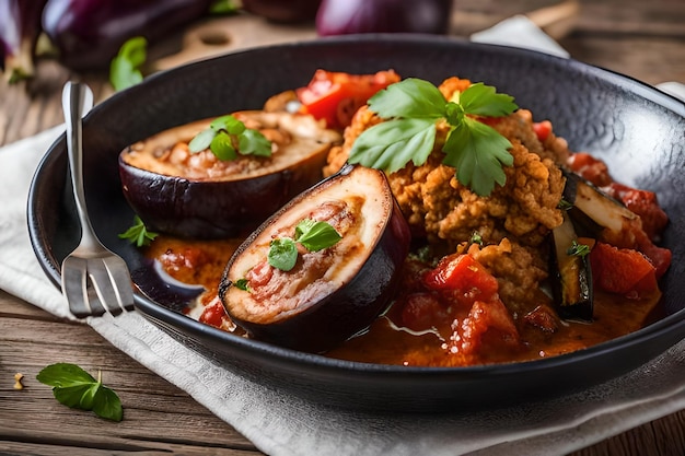 a pan of food with rice and meat